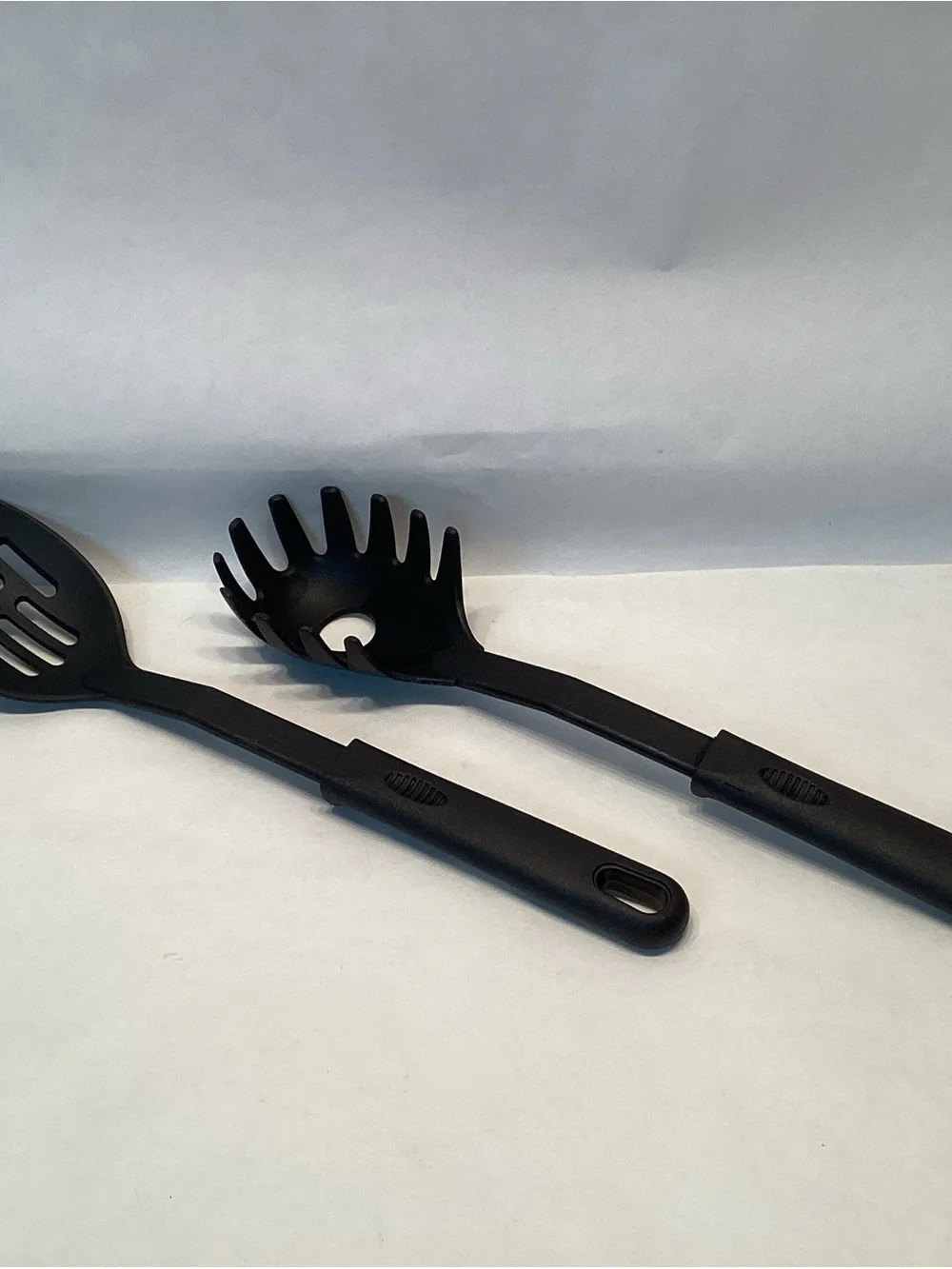 Heat Resistant Slotted Spoon Pasta Server Black Plastic German Made Utensils